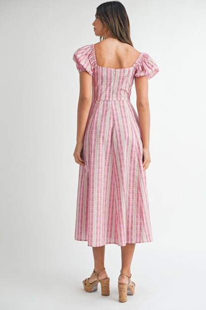 Indie Midi Dress- Pink