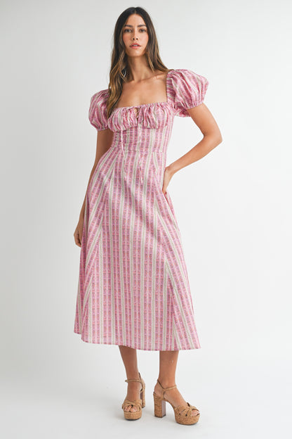 Indie Midi Dress- Pink