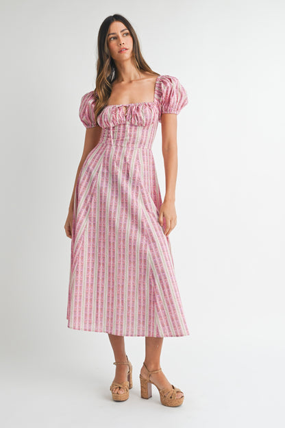 Indie Midi Dress- Pink