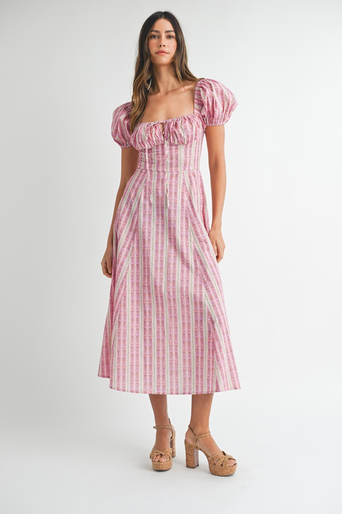 Indie Midi Dress- Pink