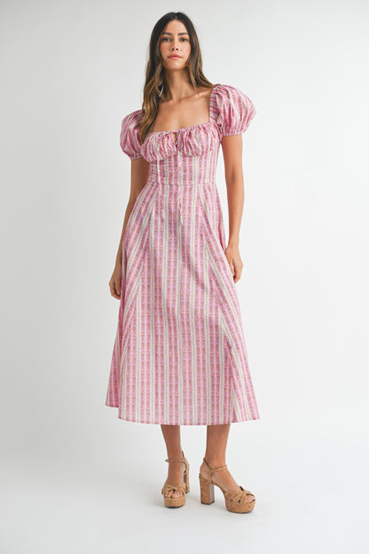 Indie Midi Dress- Pink