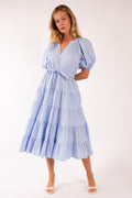Macey Blue Midi Dress