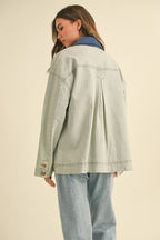 Blue Stripe Collar Barn Jacket