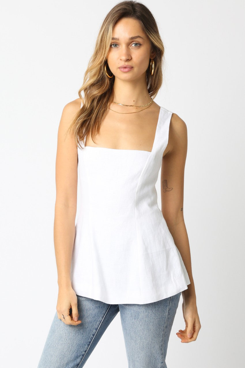 Noor Flare Top- White