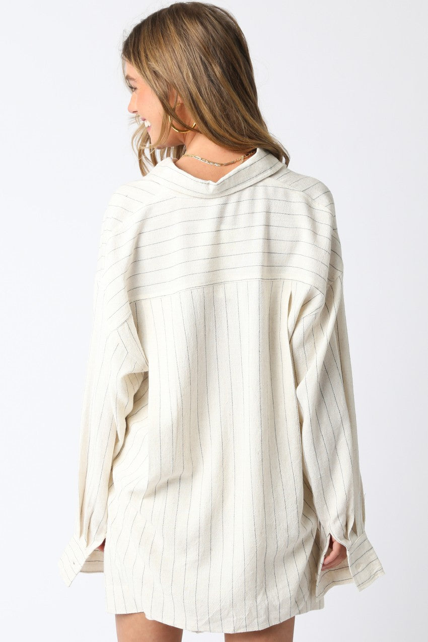 Kiera Stripe Set- Linen/Black