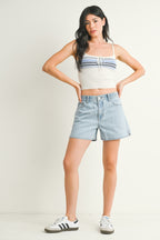 Elastic Waist Mom Short- Light