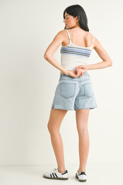 Elastic Waist Mom Short- Light