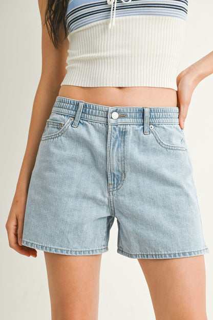 Elastic Waist Mom Short- Light