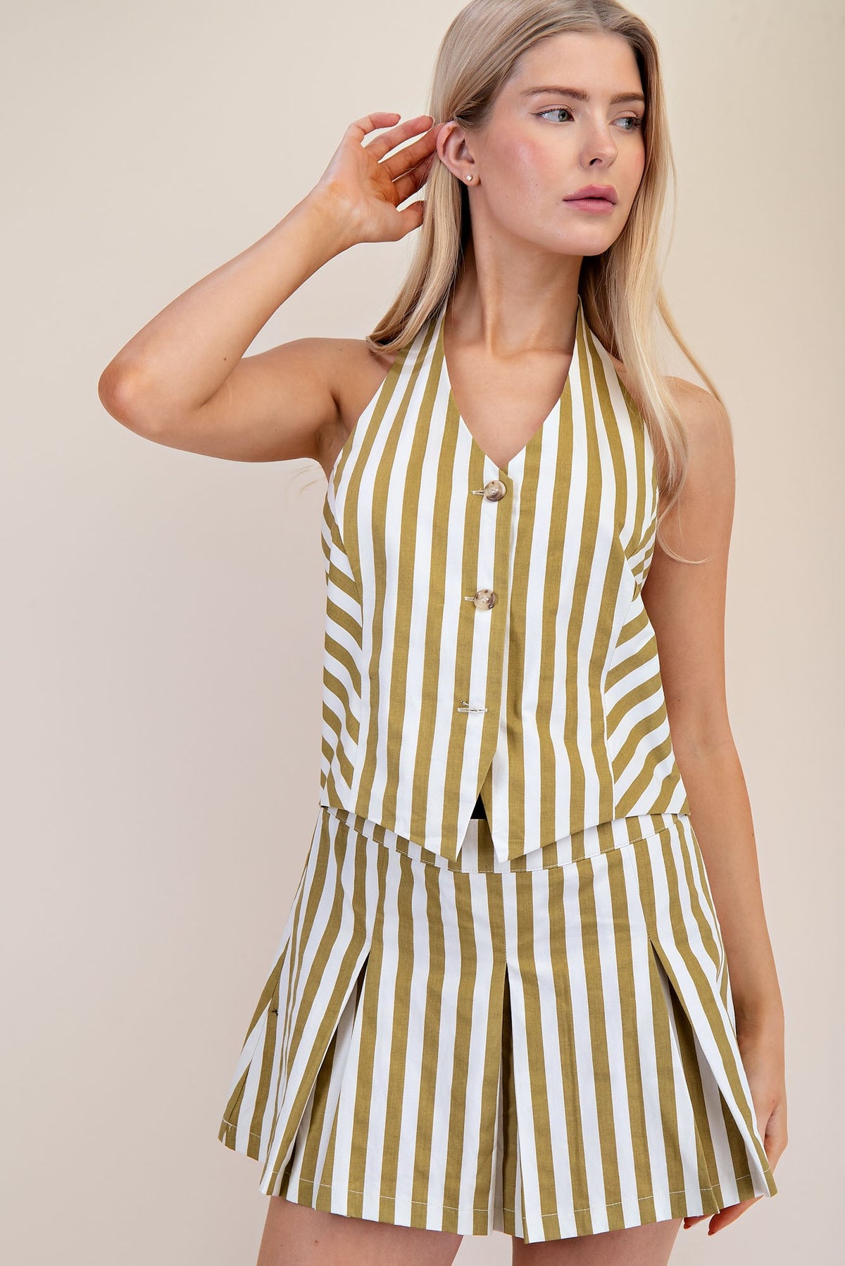 Maren Stripe Mini- Sage