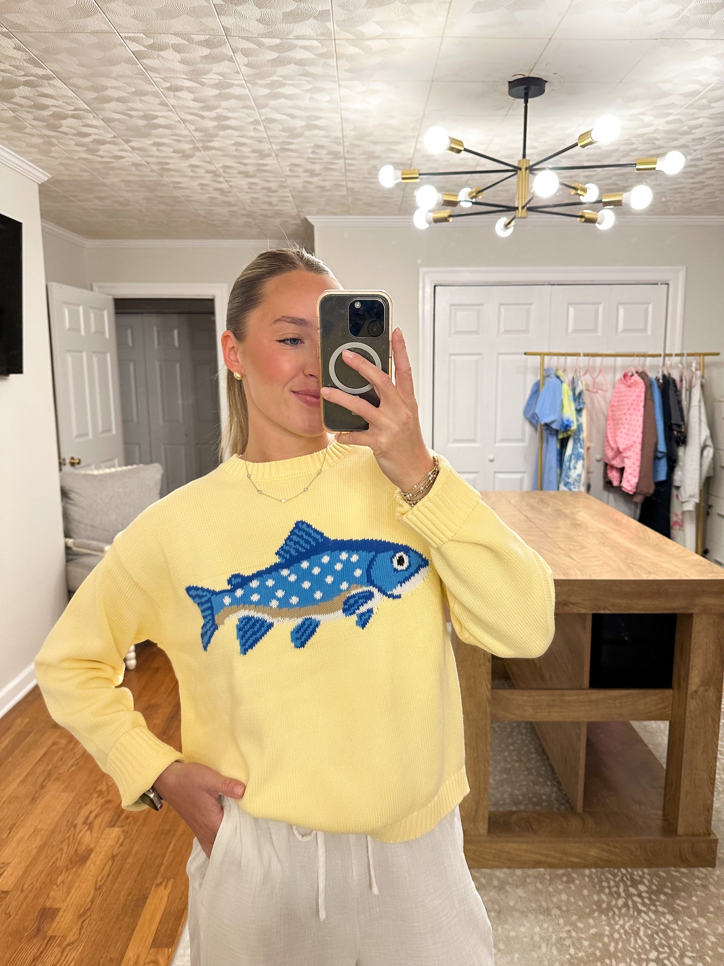Andie Fish Sweater- Yellow