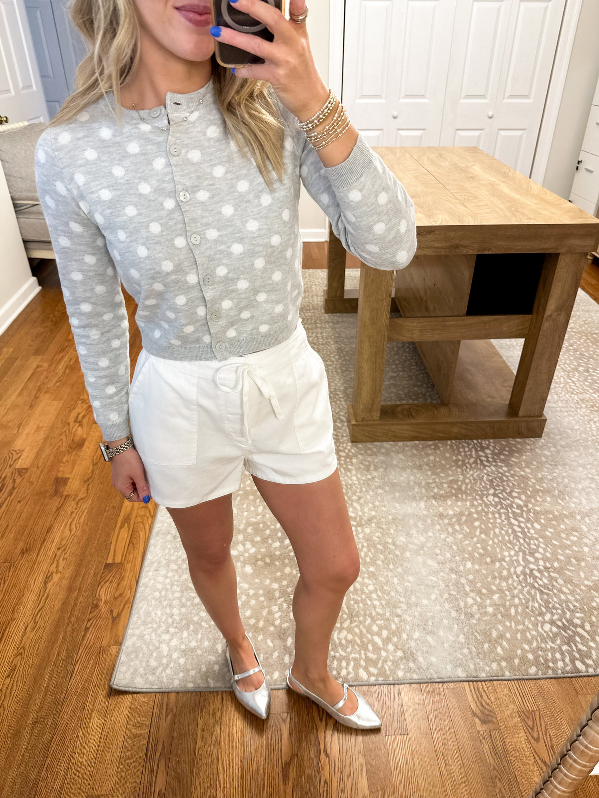 Callie Polka Dot Cropped Cardigan