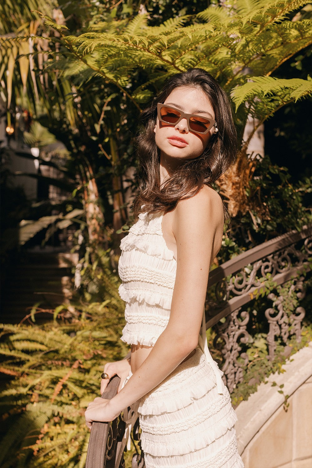 Cove Textured Skirt Set- Ivory
