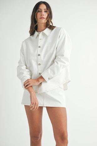 Elsie Denim Set- White