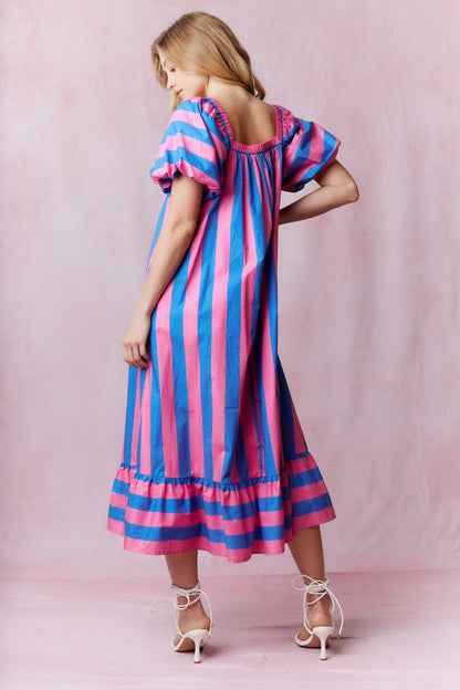 Sweet Stripes Maxi- Pink/Blue