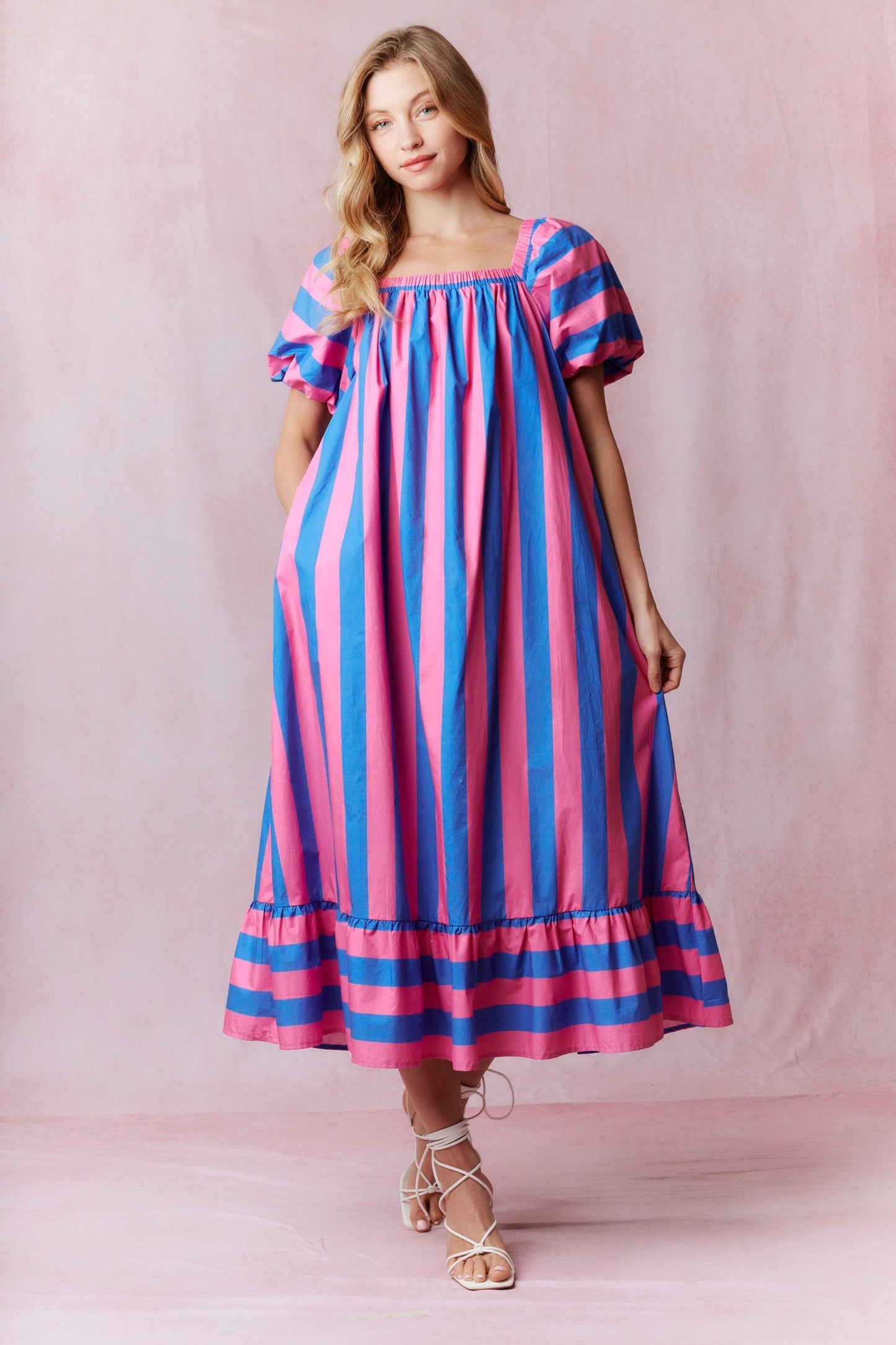 Sweet Stripes Maxi- Pink/Blue