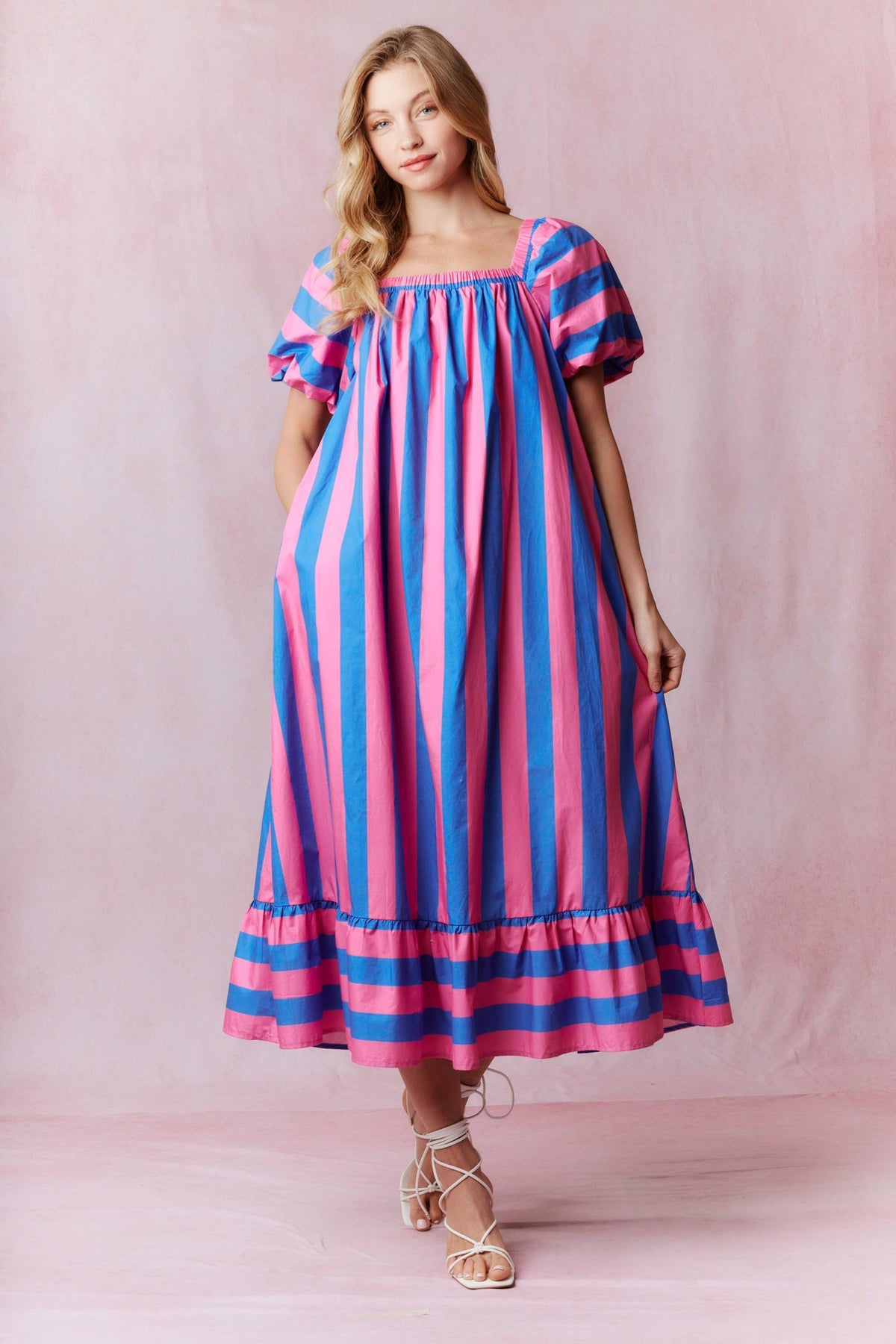 Sweet Stripes Maxi- Pink/Blue