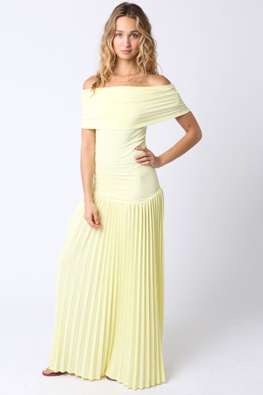Elina Drop Dress- Yellow