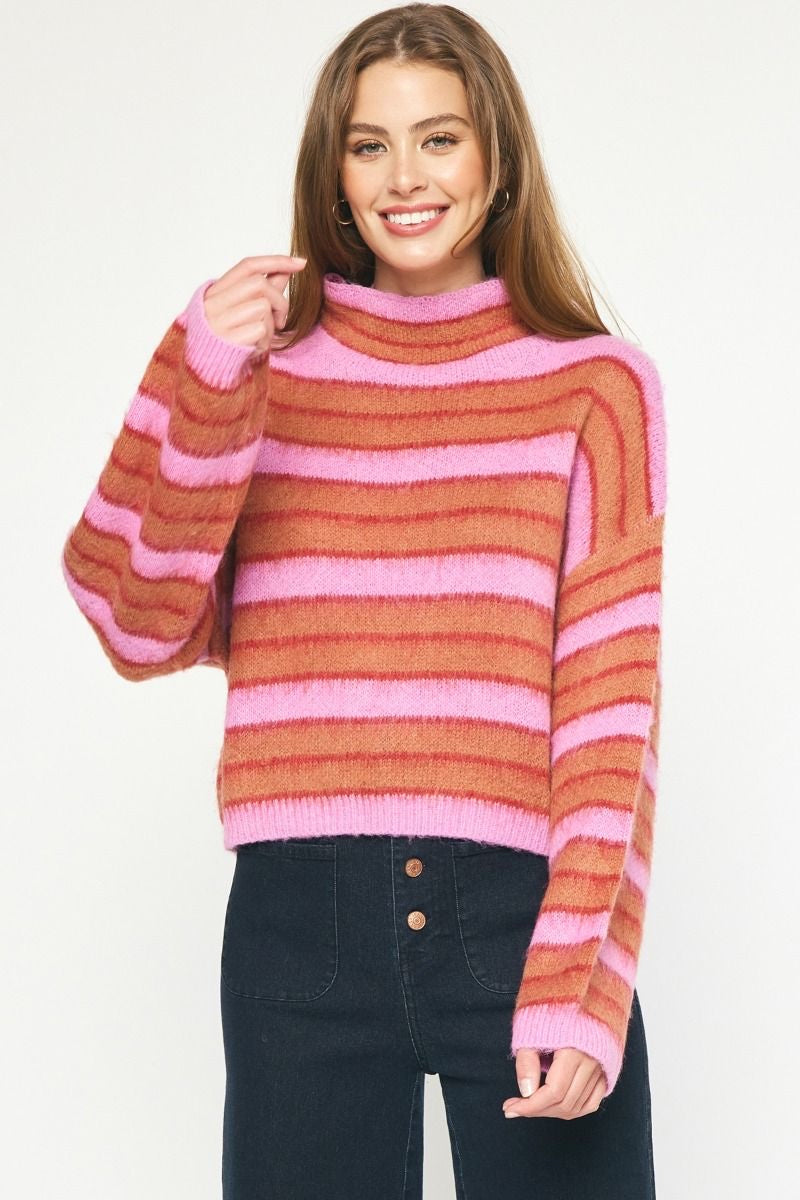 Mia Sweater- Pink/Orange