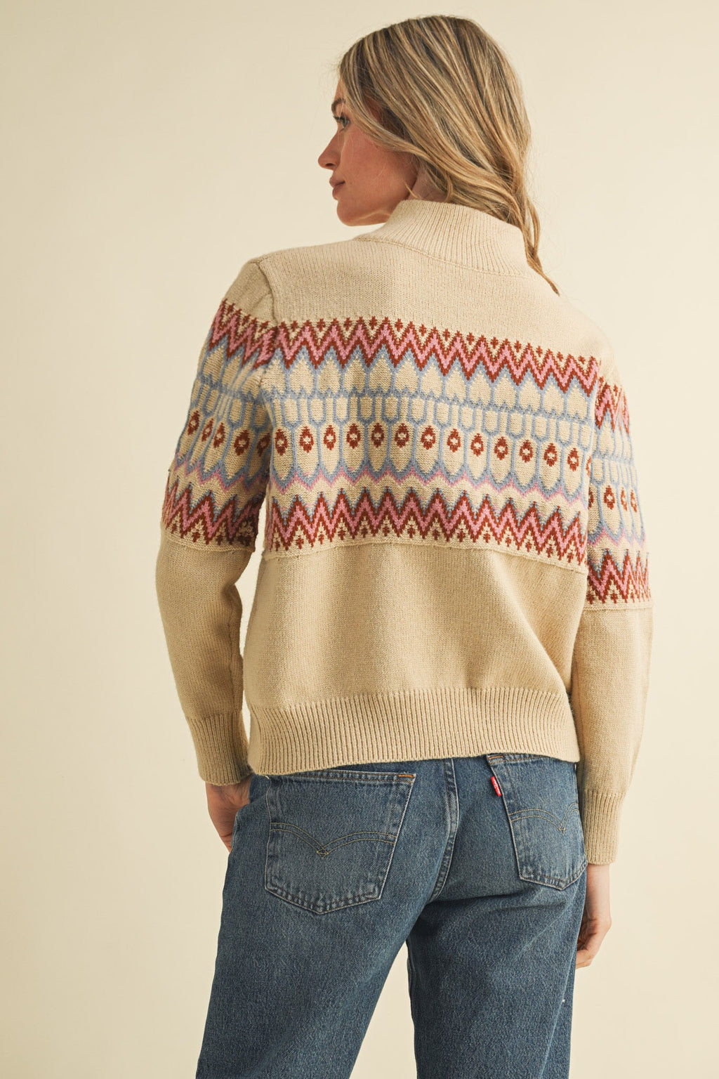 Lysa Isle Zip Up Cardigan- Sand