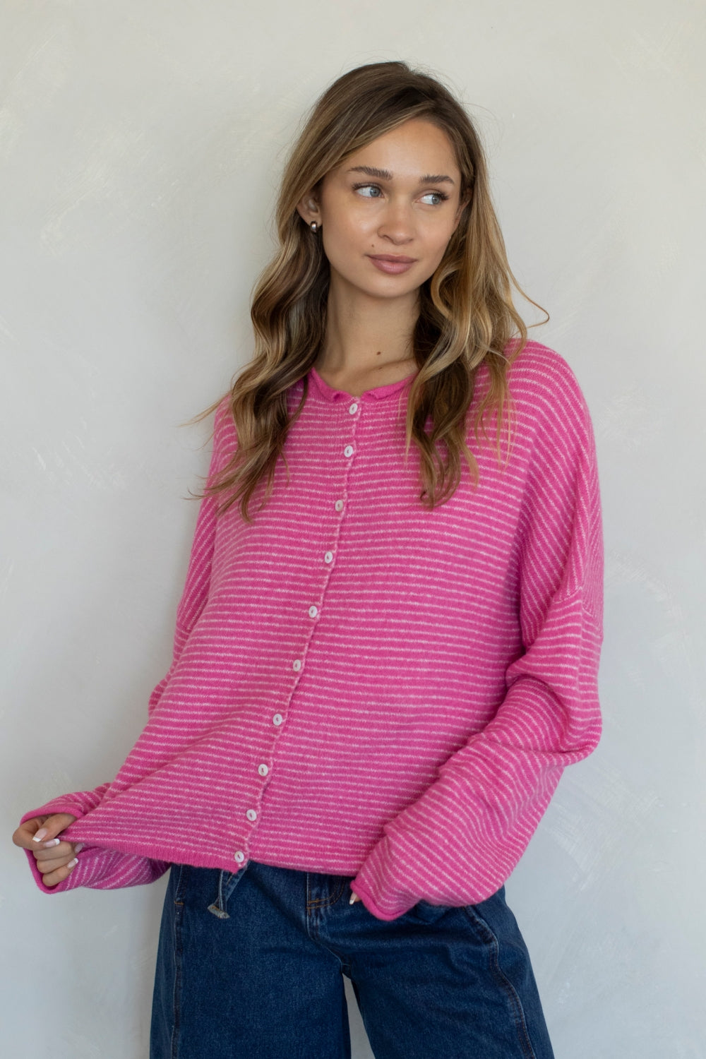 Piper Mini Stripe- Bubblegum