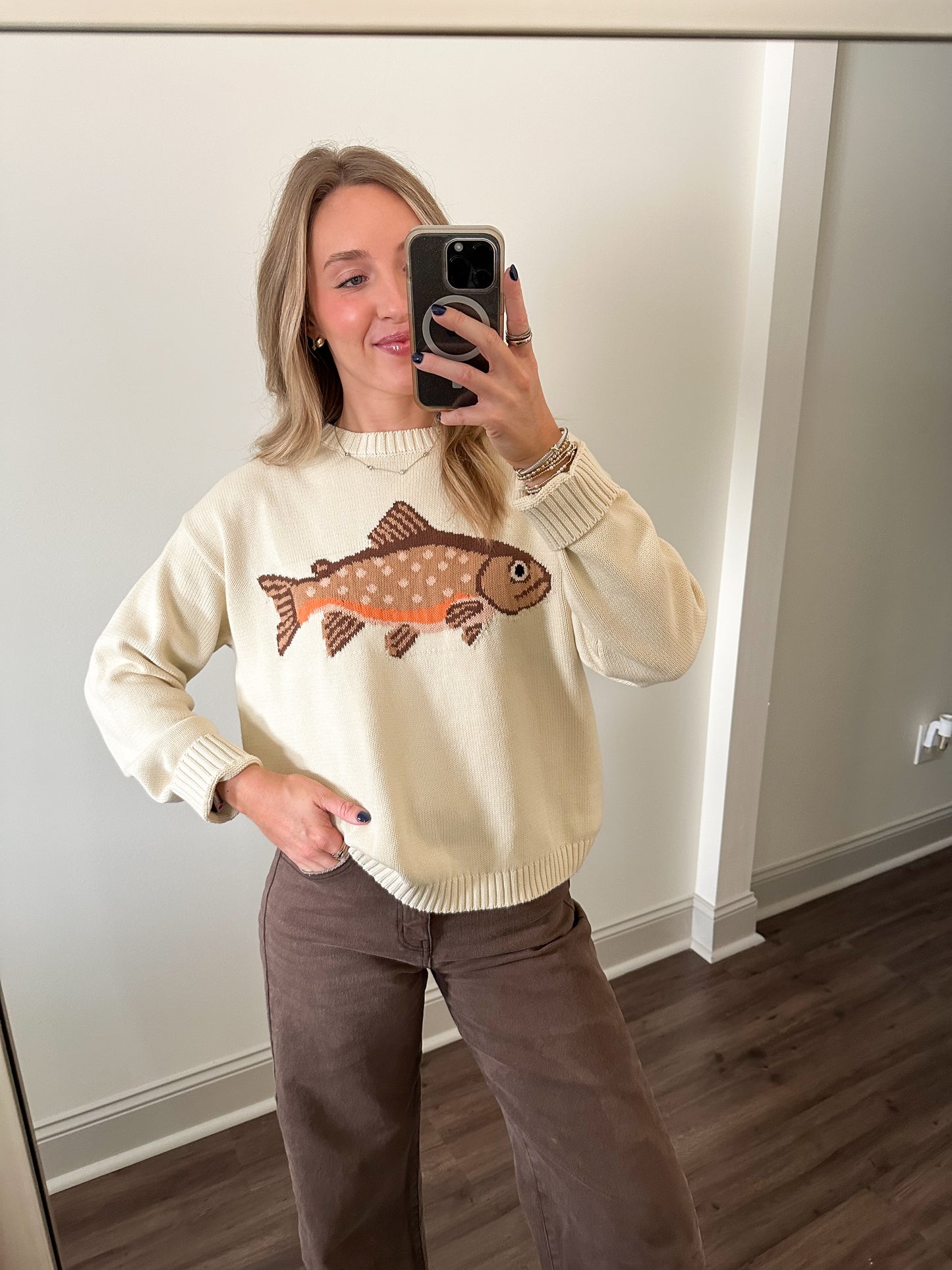 Andie Fish Sweater- Cream