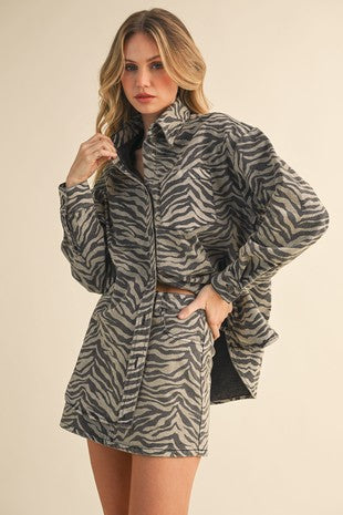 Amari Zebra Mini Skirt Set