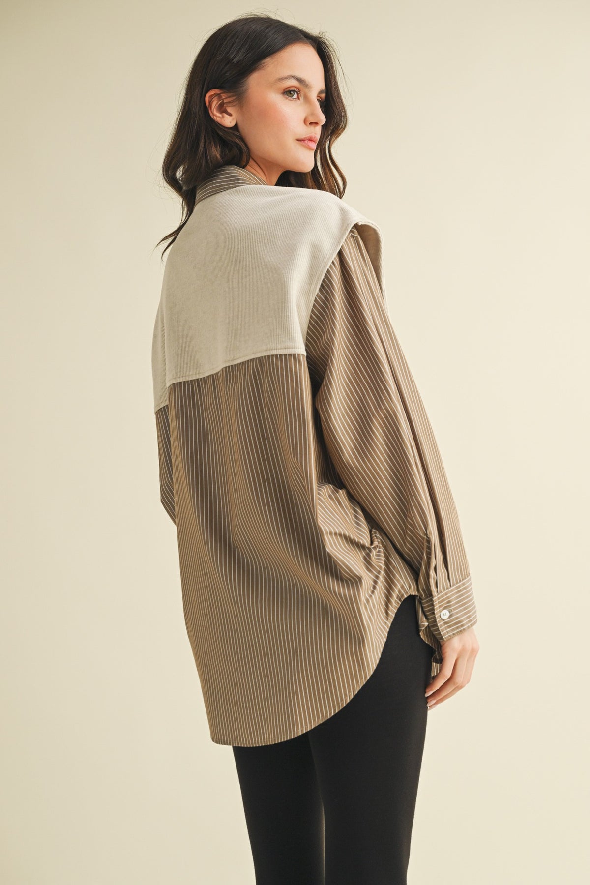 Maylen Stripe Top- Brown