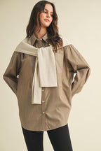 Maylen Stripe Top- Brown