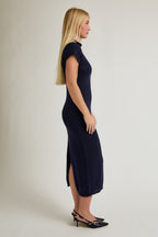 Grayson Sweater Midi Dress- Navy