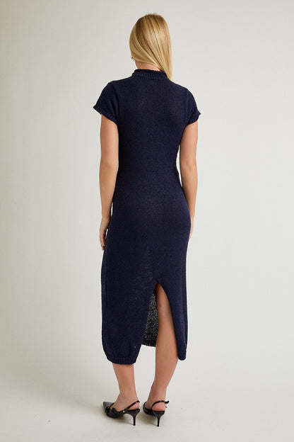 Grayson Sweater Midi Dress- Navy