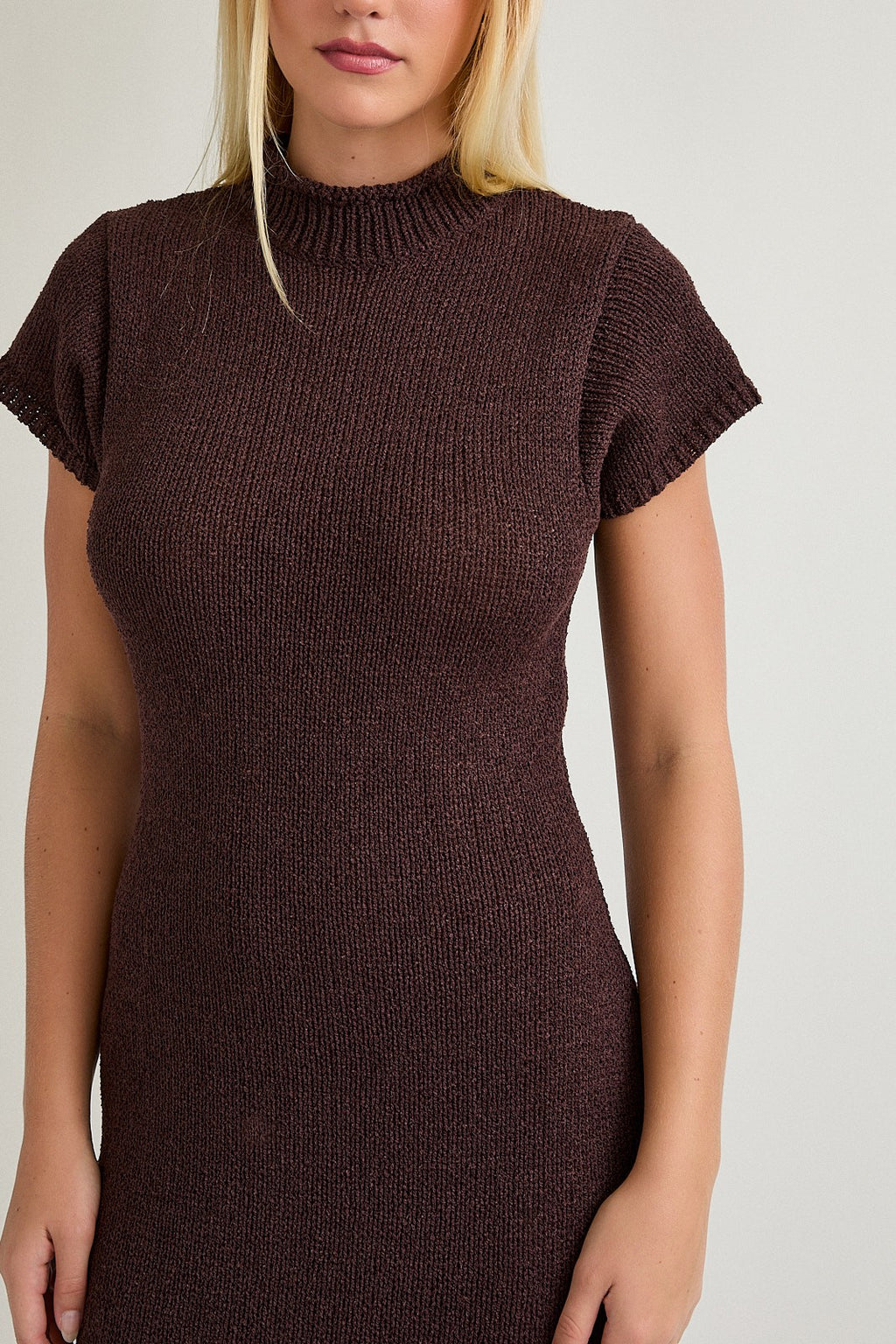 Grayson Sweater Midi Dress- Brown