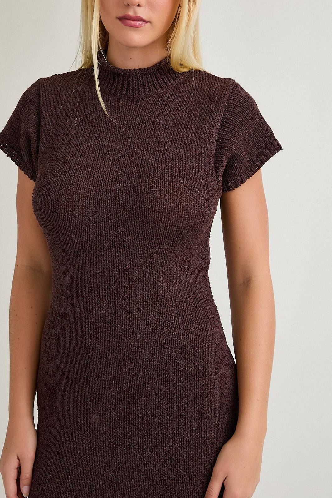 Grayson Sweater Midi Dress- Brown