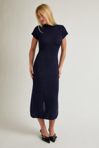 Grayson Sweater Midi Dress- Navy