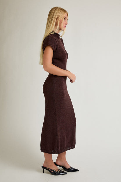 Grayson Sweater Midi Dress- Brown