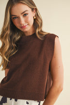 Tinsley Sweater Tank- Chocolate
