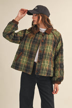 Morgen Plaid Jacket- Olive