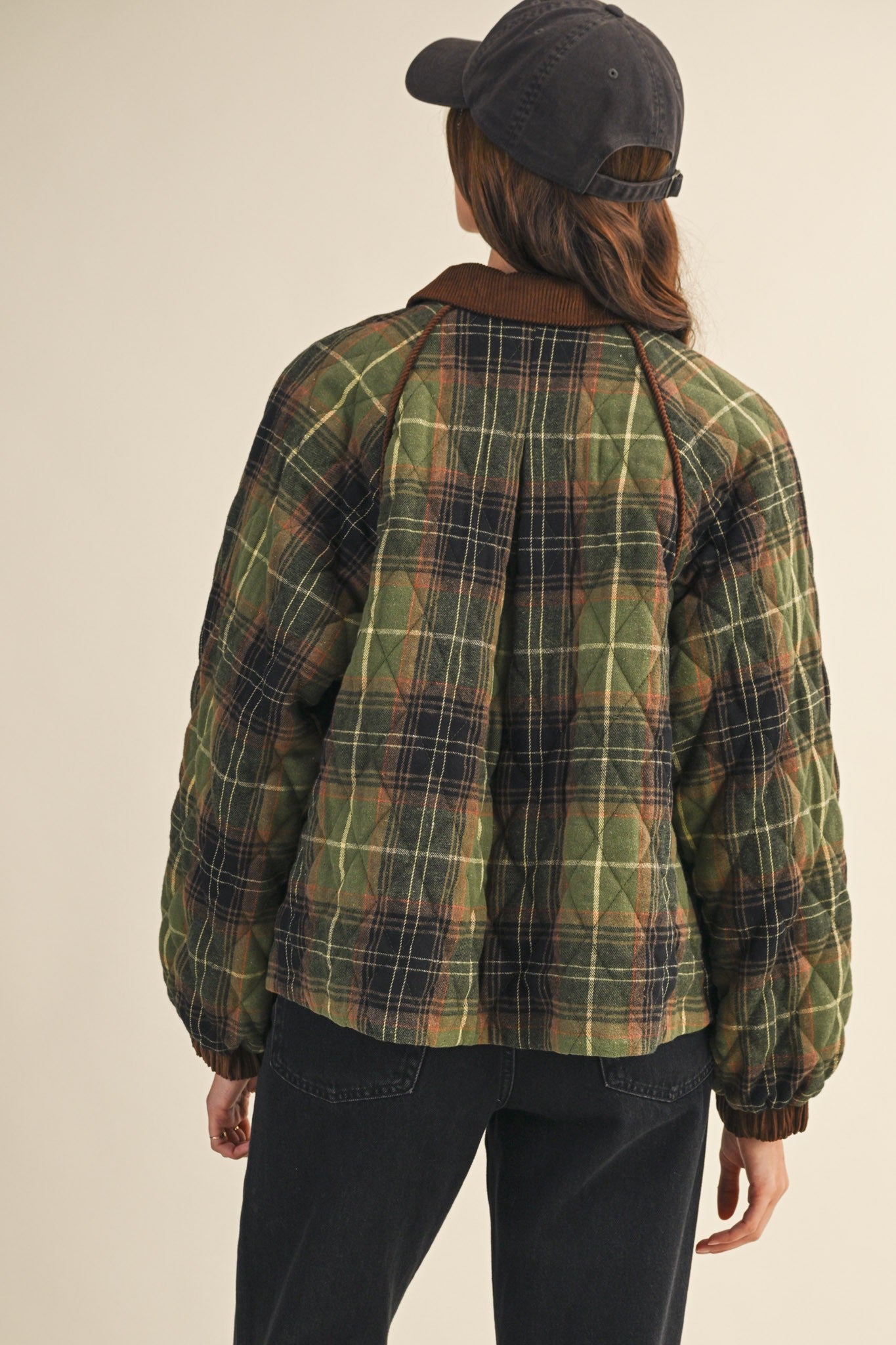 Morgen Plaid Jacket- Olive