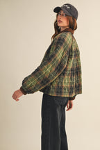 Morgen Plaid Jacket- Olive