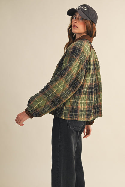 Morgen Plaid Jacket- Olive