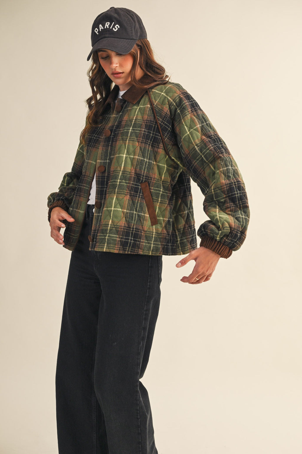 Morgen Plaid Jacket- Olive