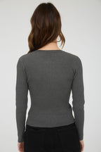Laken Long Sleeve Cardigan- Grey