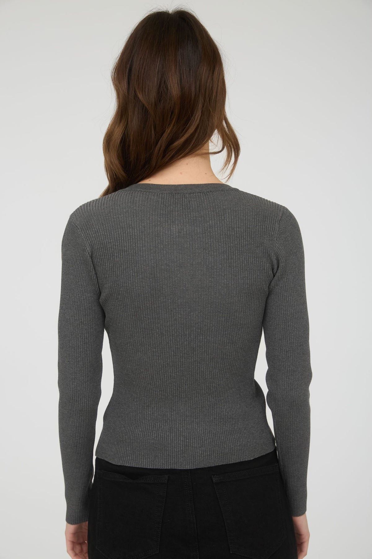 Laken Long Sleeve Cardigan- Grey