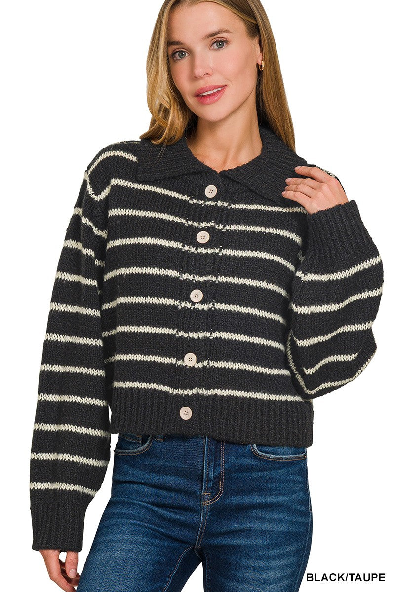 Bennie Sweater- Black/Taupe