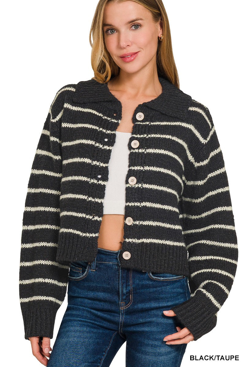 Bennie Sweater- Black/Taupe