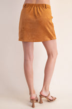 Suede Mini Skirt- Camel