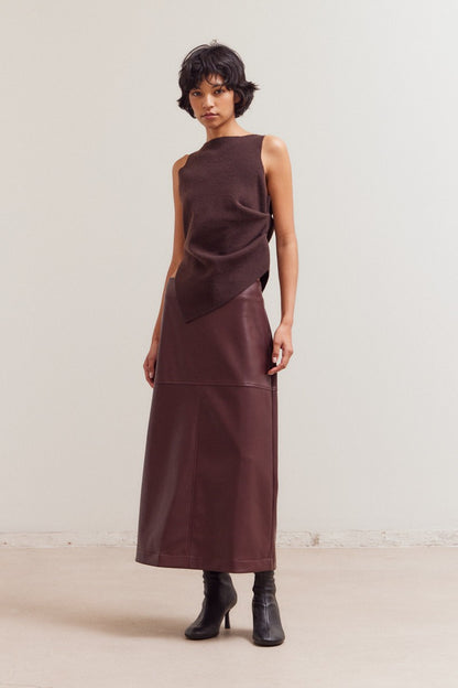 Zella Sweater Tank- Dark Chocolate