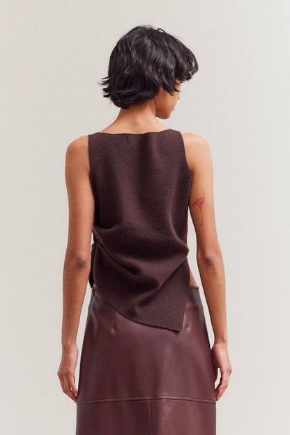 Zella Sweater Tank- Dark Chocolate
