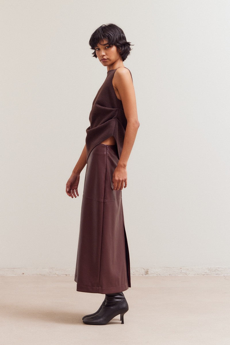 Zella Sweater Tank- Dark Chocolate