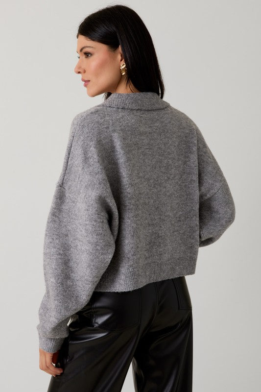 Rosewood Sweater Cardigan- Grey