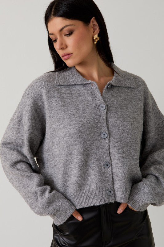 Rosewood Sweater Cardigan- Grey